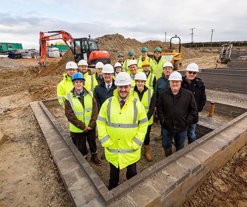 CCLT members Architects Engineers & Parish Councillors were all on site to see builders laying the foundations